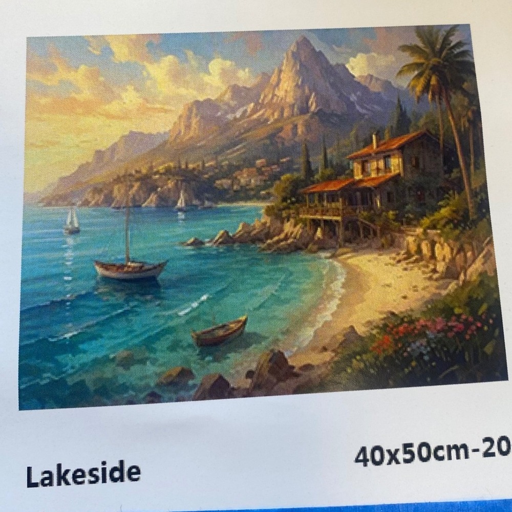 Entongstar Lakeside DIY Paint by Number Kit 40x50cm‎ Landscape Canvas